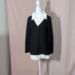 Kohl's Black and White Faux Layered Shirt
